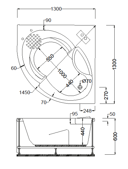 Dikdörtgen Küvetler Model CA423