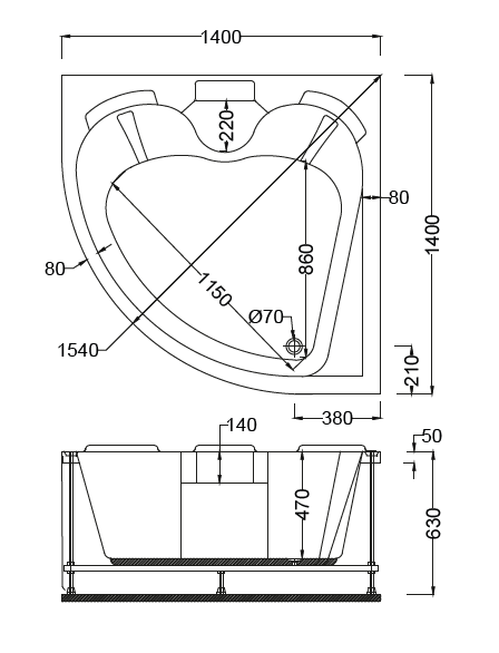 Dikdörtgen Küvetler Model CA427