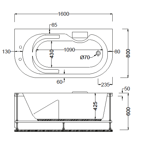 Dikdörtgen Küvetler Model CA138