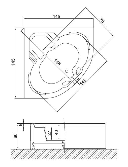 Dikdörtgen Küvetler Model CA415