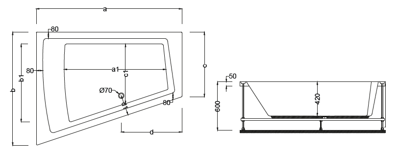 Dikdörtgen Küvetler Model CA457