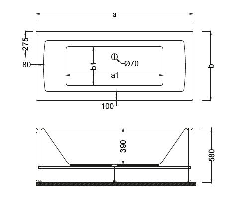 Dikdörtgen Küvetler Model CA183