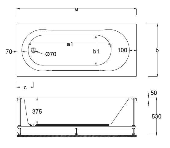 Dikdörtgen Küvetler Model CA162