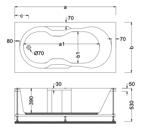 Dikdörtgen Küvetler Model CA123